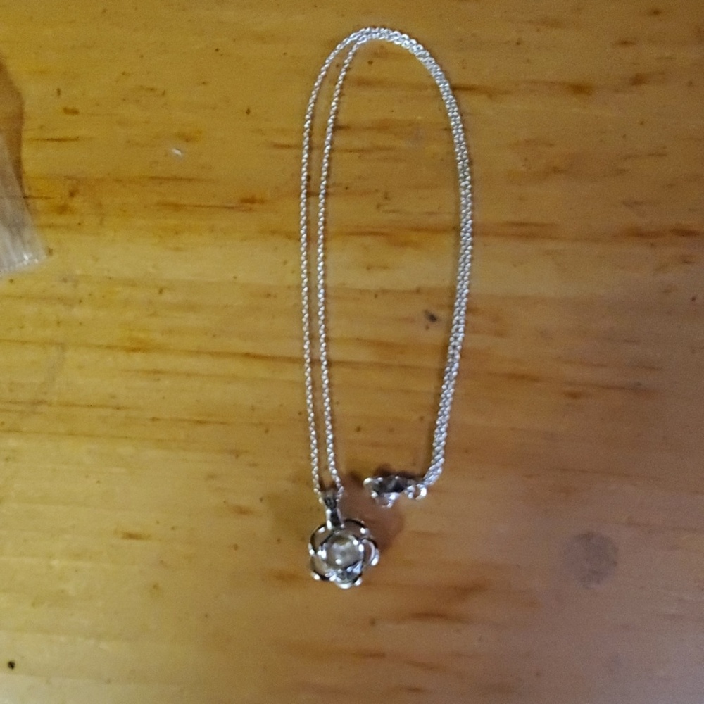 Flower/Pearl Sterling Silver Necklace